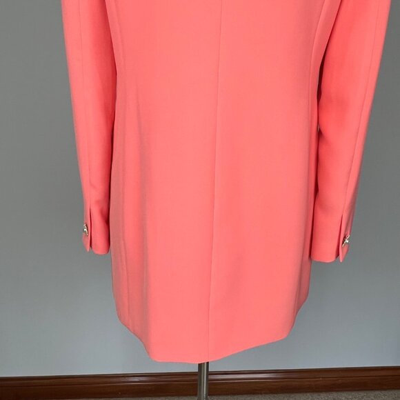 Karl Lagerfeld Womens Long Sleeve Topper Coat Peach Coral Jewel Button size 10 - Picture 10 of 16
